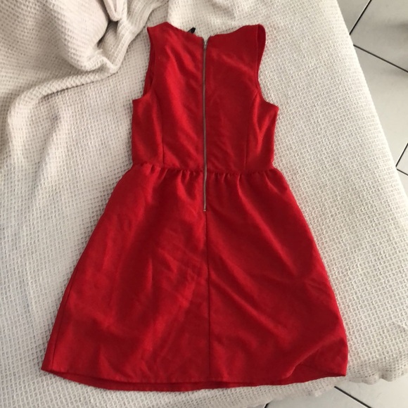 H&M size 4 Cherry Red Mini Dress Cut Out - Picture 2 of 3